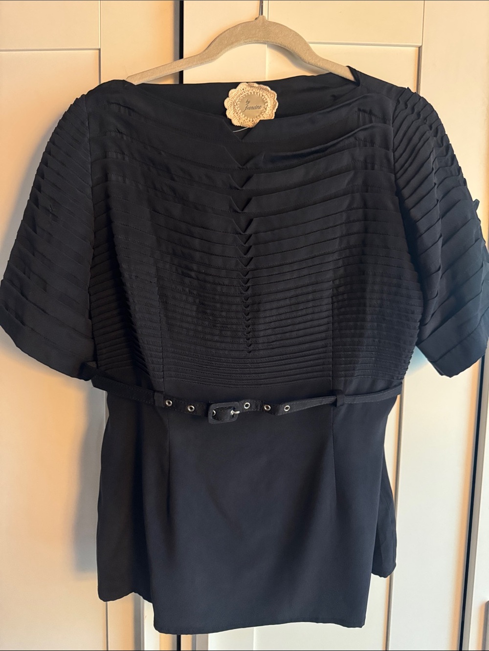 Anthropologie By Francine Silk Top with Belt